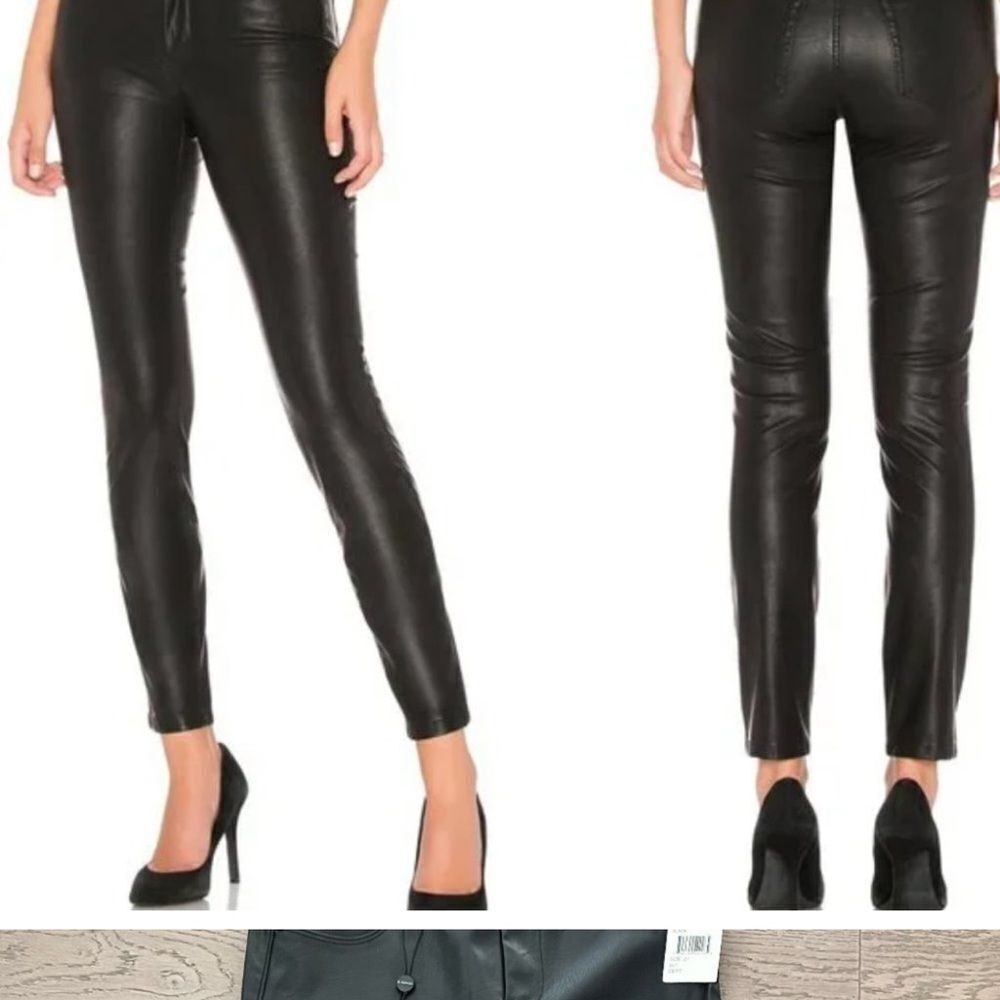 New Blank NYC THE BOND Black faux  Leather coated jeans pants - Picture 4 of 8